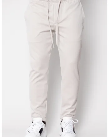 Pantalon lung cu snur Cream 19637, Bej