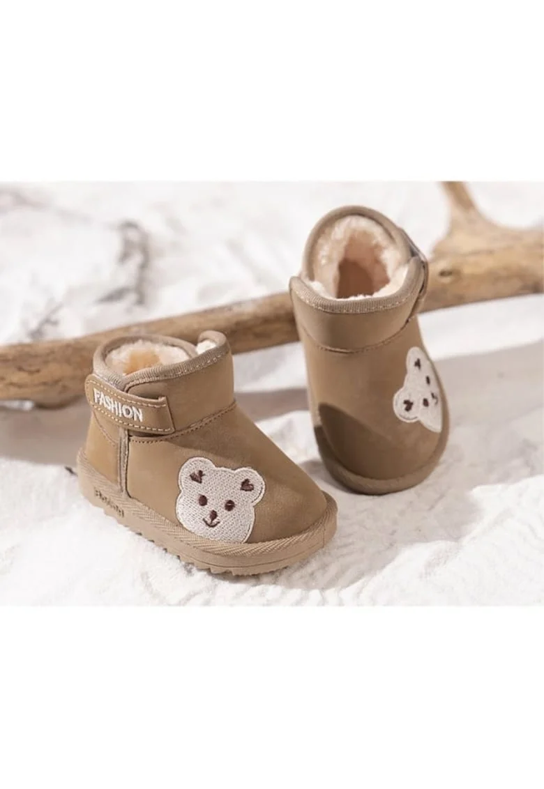 Cizme imblanite  piele ecologica, maro, unisex, Maro
