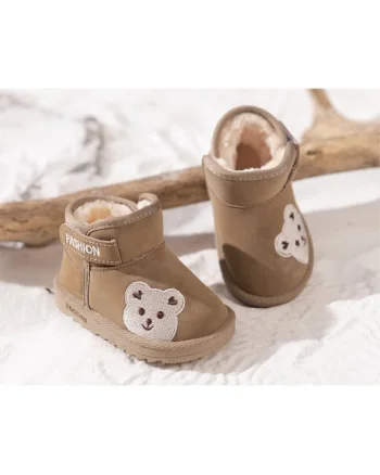 Cizme imblanite  piele ecologica, maro, unisex, Maro