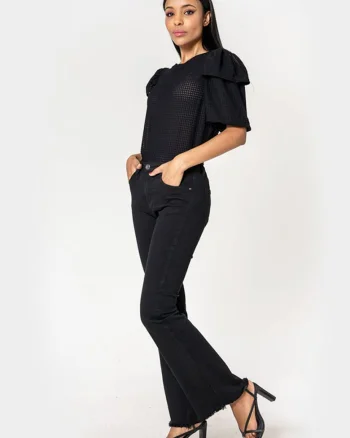 Pantaloni negri Evazati  B-J230-1 M7 11664, Negru