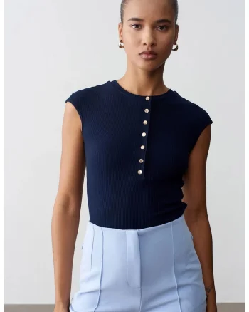 Tricou dama  mulat albastru marin