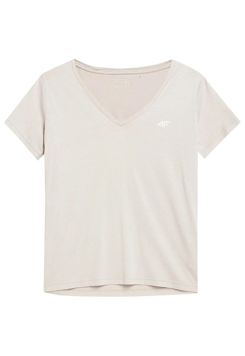 Tricou dama  croiala regulata, decolteu in V, bumbac si viscoza, alb,