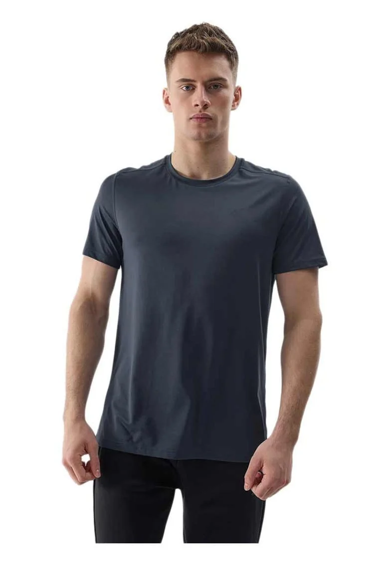 Tricou barbati  gri, poliester reciclat, croiala regulata, decolteu rotund