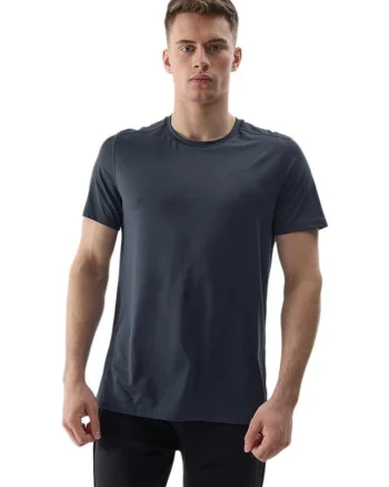 Tricou barbati  gri, poliester reciclat, croiala regulata, decolteu rotund