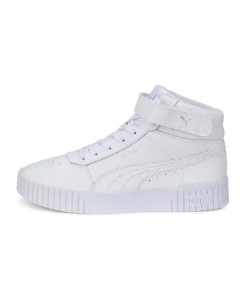 Pantofi sport mid-high de piele si piele ecologica Carina 2.0, Alb murdar