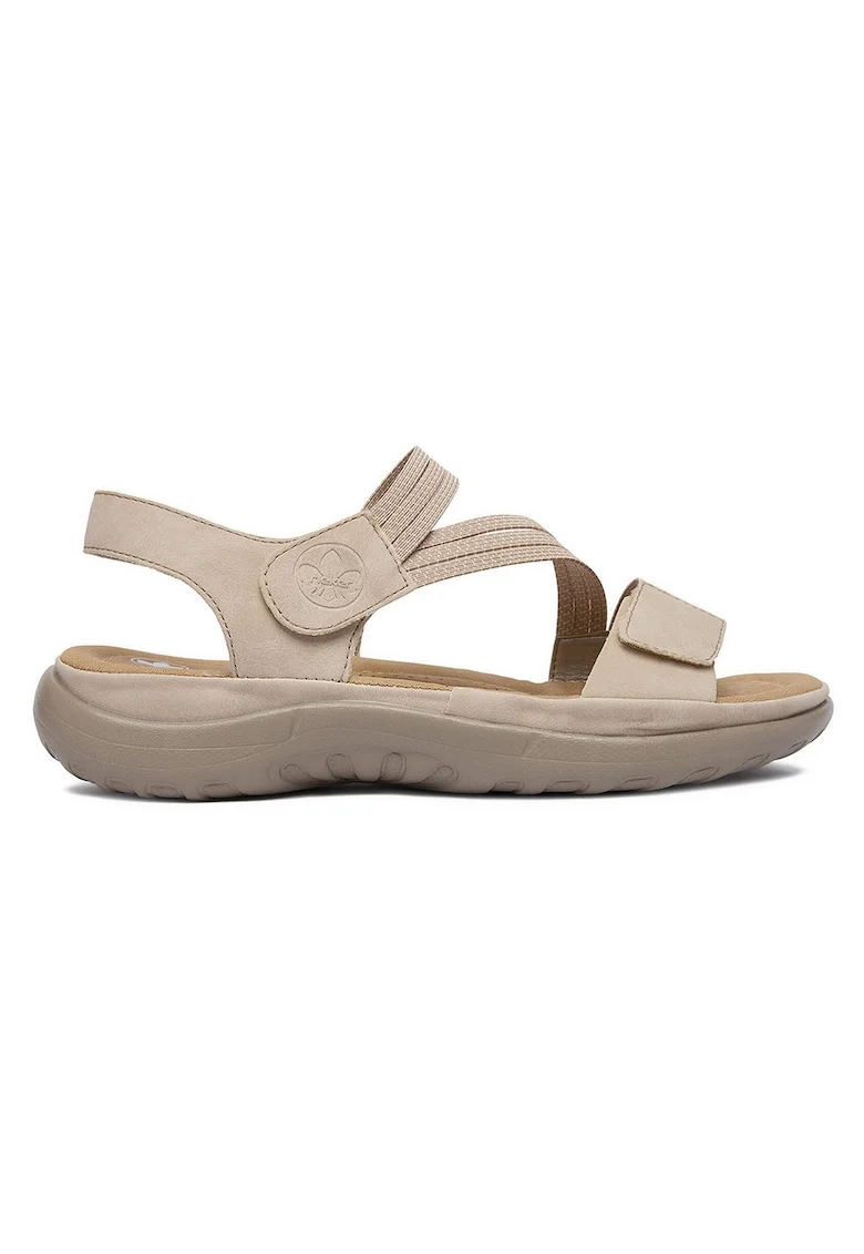 Sandale dama,  bej, piele ecologica,