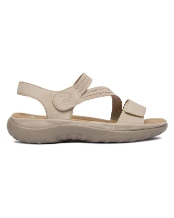 Sandale dama,  bej, piele ecologica,