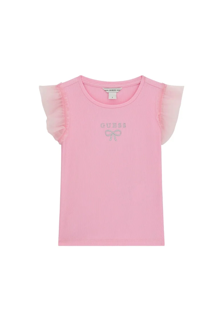 Tricou copii  roz bumbac, Roz Crem/Roz