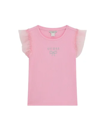 Tricou copii  roz bumbac, Roz Crem/Roz