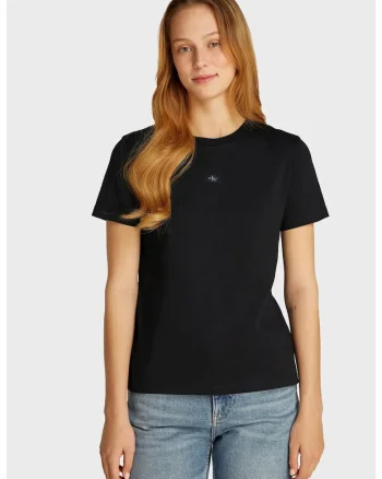 Tricou cu aplicatie logo, Negru