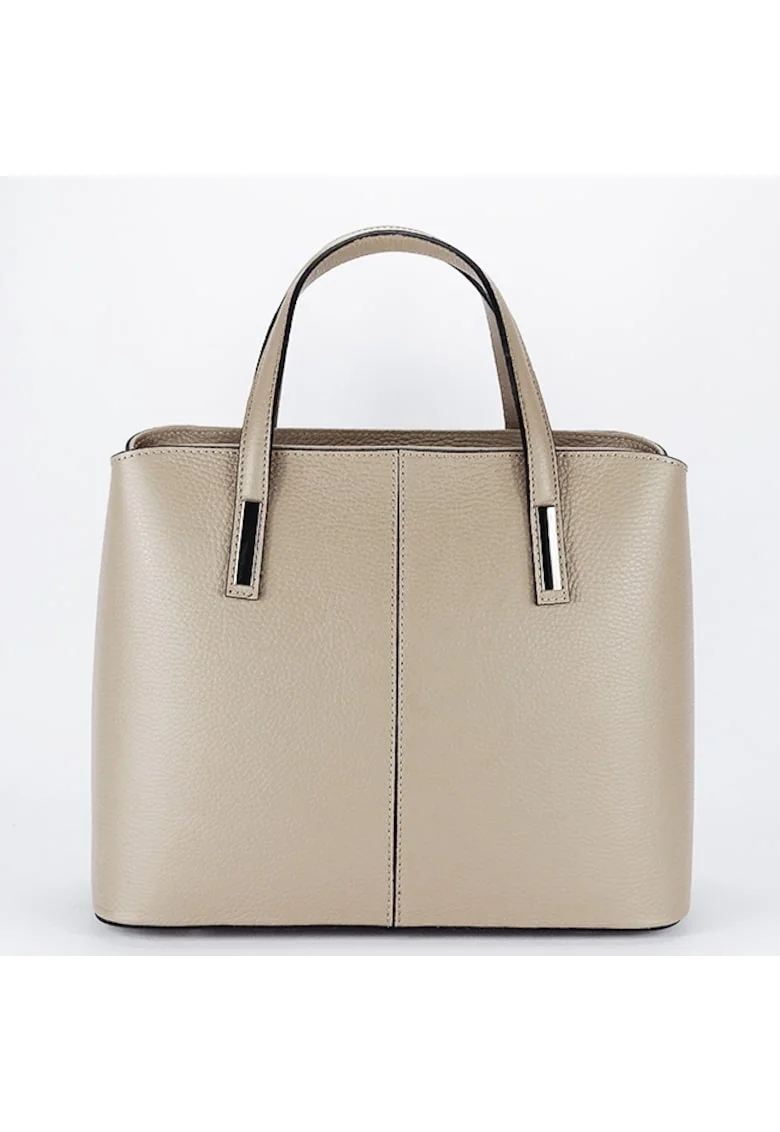 Geanta mare din piele naturala 8922, Bej inchis, 25x32x14