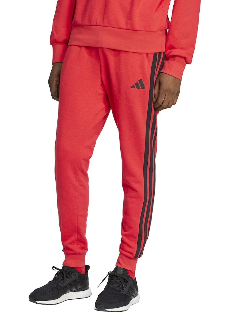 Pantaloni de trening cu logo si snur, Negru/Coral