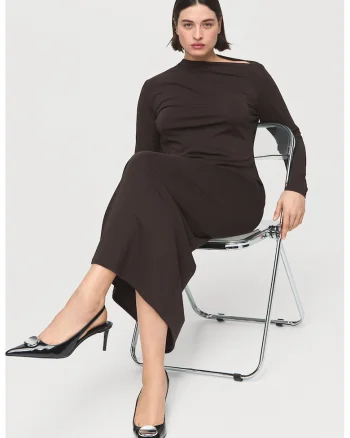 Rochie midi dreapta, Maro inchis