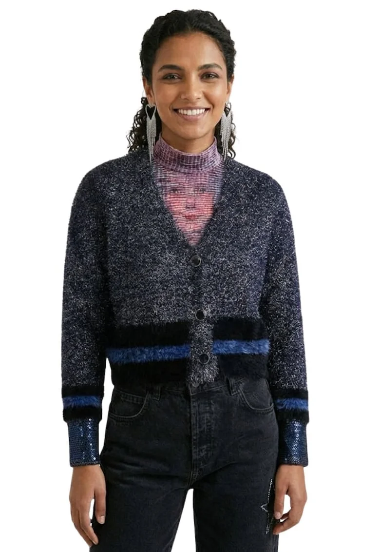 Pulover de dama  Tops cardigan cu fire stralucitoare