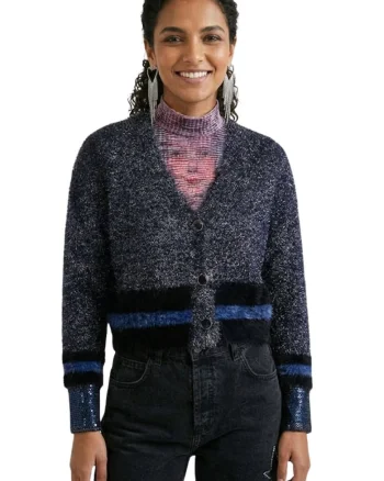 Pulover de dama  Tops cardigan cu fire stralucitoare