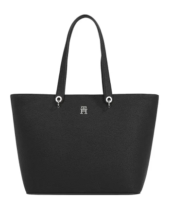 Geanta shopper de piele ecologica Emblem, Negru
