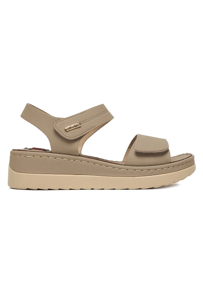 Sandale dama  gri, material sintetic, inchidere velcro