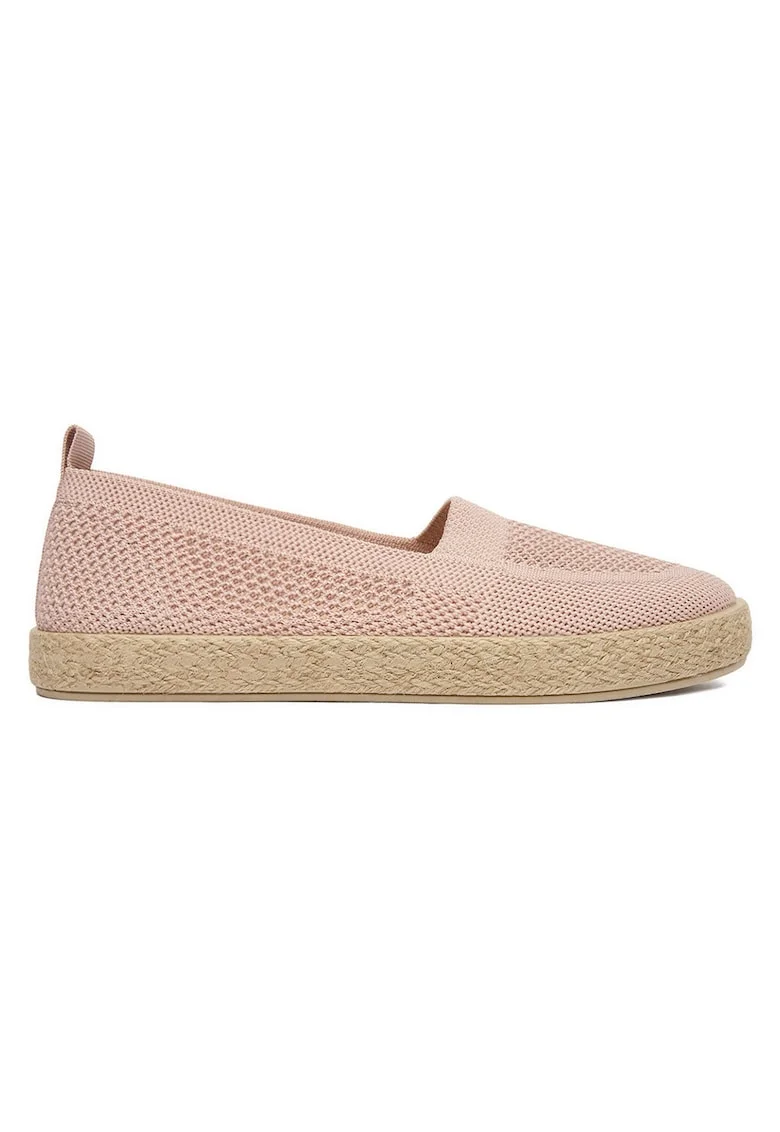 Espadrile dama  roz, material textil, fara inchidere, Roz