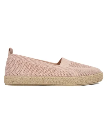 Espadrile dama  roz, material textil, fara inchidere, Roz
