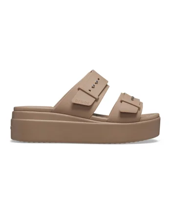 Papuci wedge de cauciuc Brooklyn2, Maro deschis