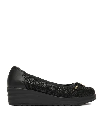 Balerini dama,  textil, negru