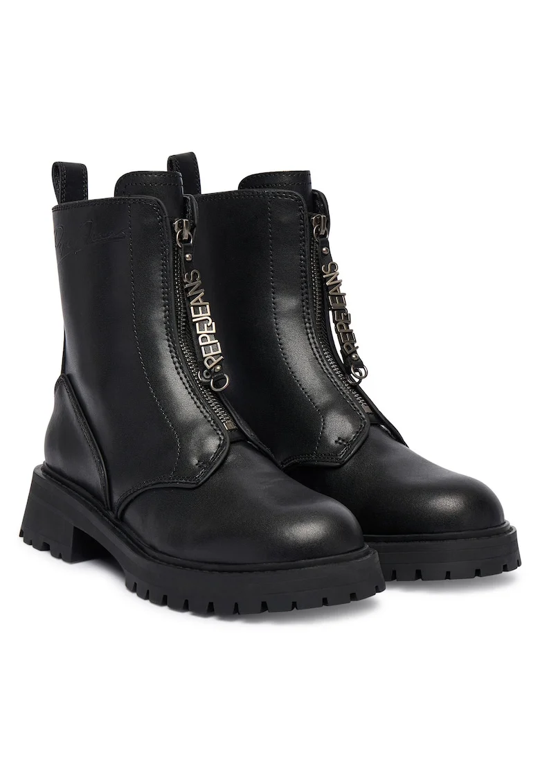 Ghete dama,  Stacy Hug W PLS50002, piele naturala, negru,