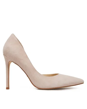 Pantofi dama,  model DZ-09A, toc, nude, piele naturala