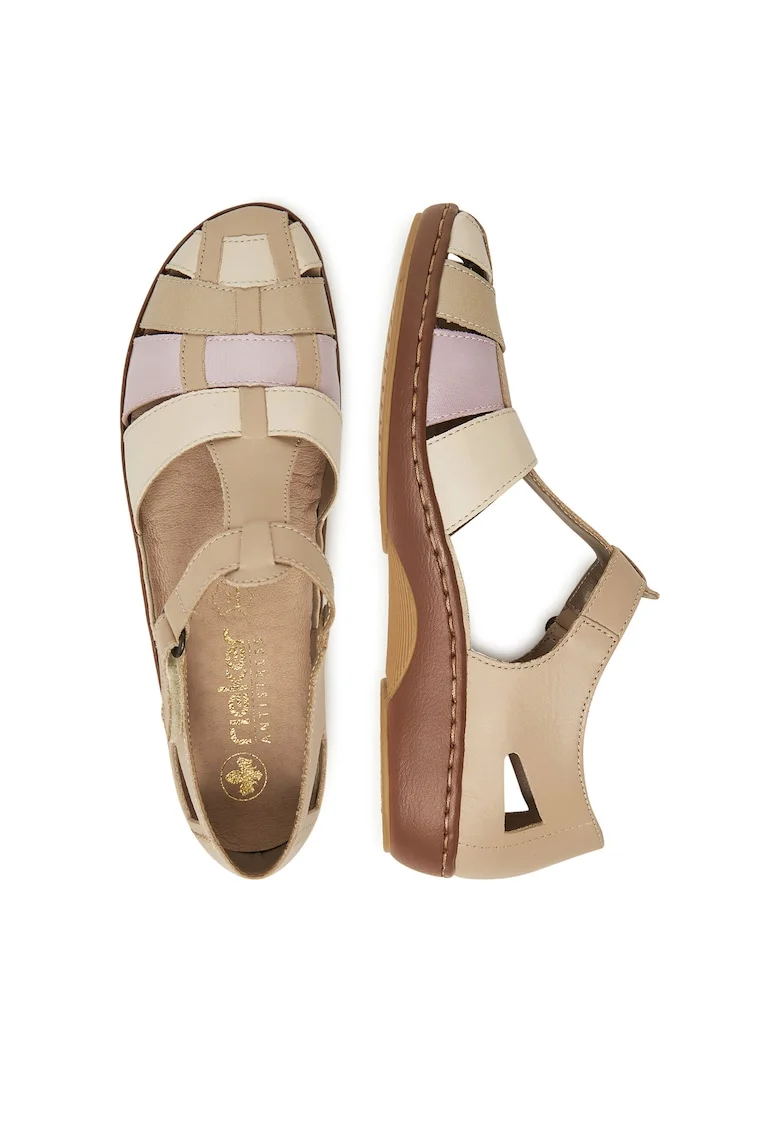 Sandale dama,  45869-60, piele naturala, bej
