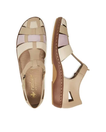 Sandale dama,  45869-60, piele naturala, bej