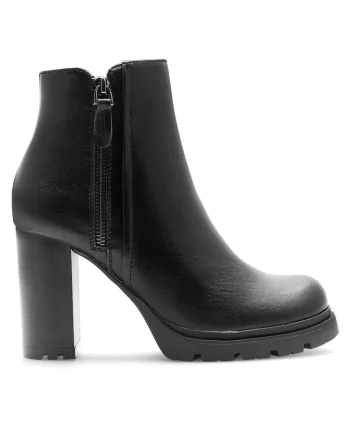 Botine dama WS5881-15,  Piele ecologica, Negru