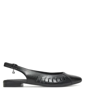 Balerini dama,  piele naturala, negri