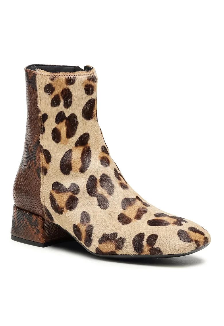 Botine dama 603 EM-23-08-001020,  Piele naturala, Maro,