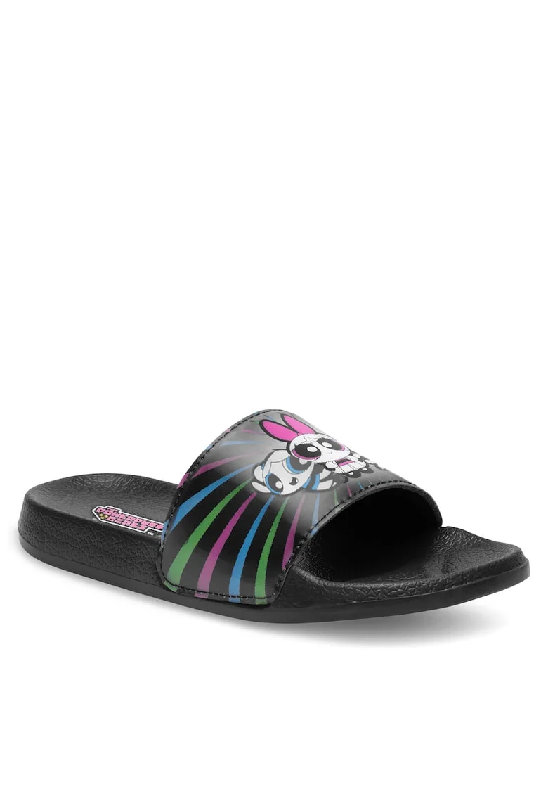 Papuci copii SS24-172PPG,  Negru, Plastic