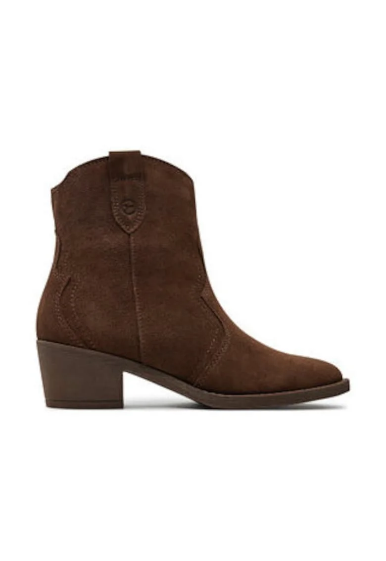 Botine dama 304121456,  Piele naturala, Maro,