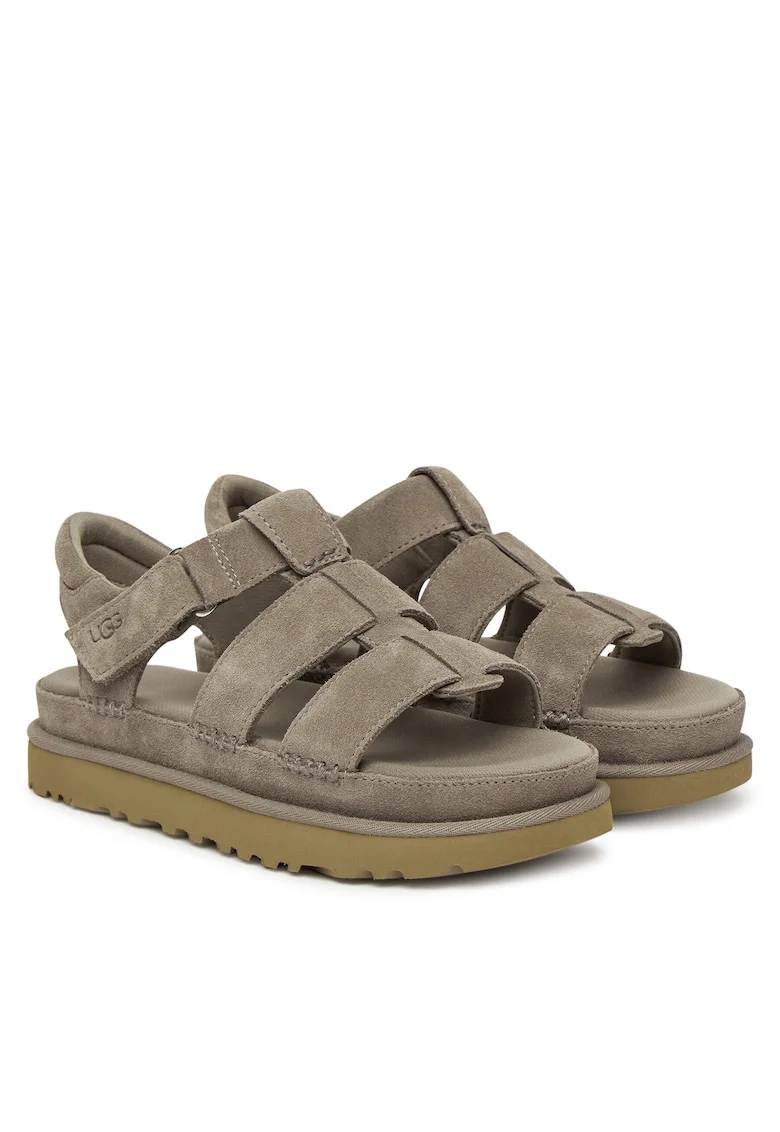Sandale dama  Smoke Plume, piele naturala, model cu bretele, gri,
