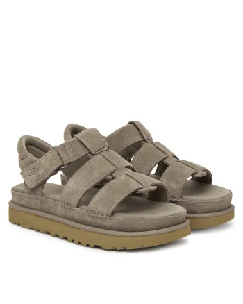 Sandale dama  Smoke Plume, piele naturala, model cu bretele, gri,