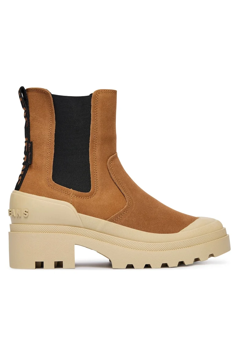 Botine dama PLS50,  Piele naturala, Maro deschis,