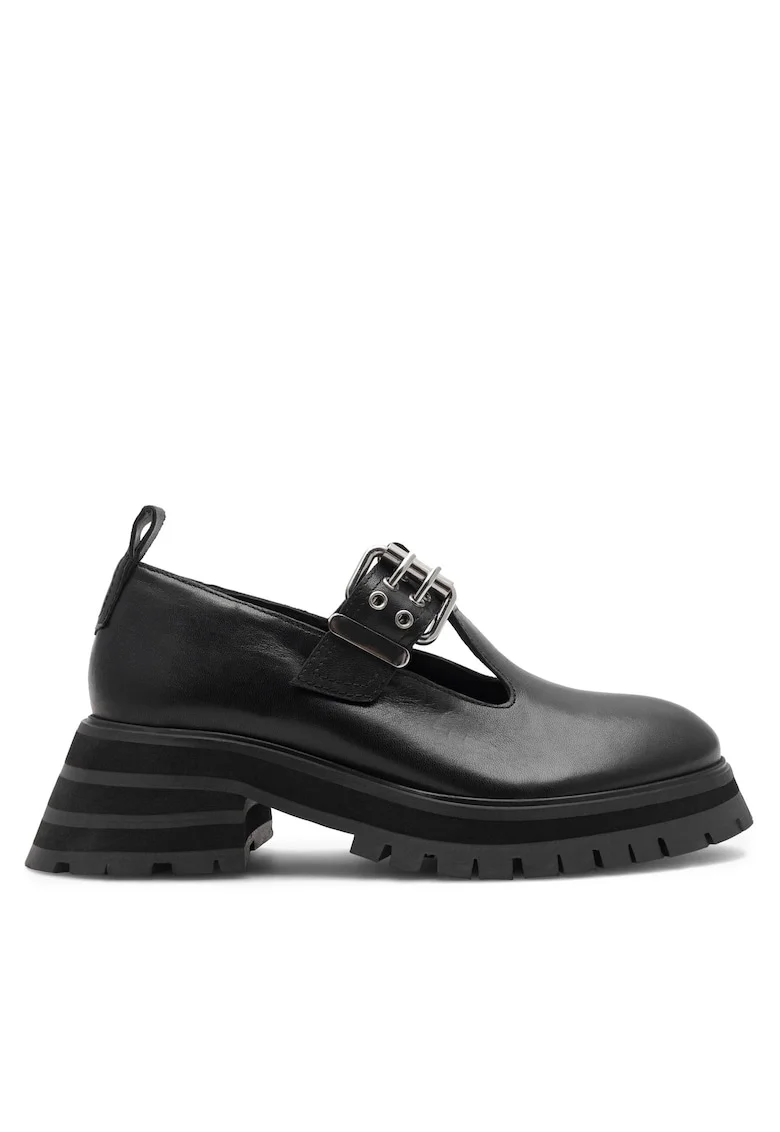 Botine dama WI16-C1037-03SB,  Piele naturala, Negru,