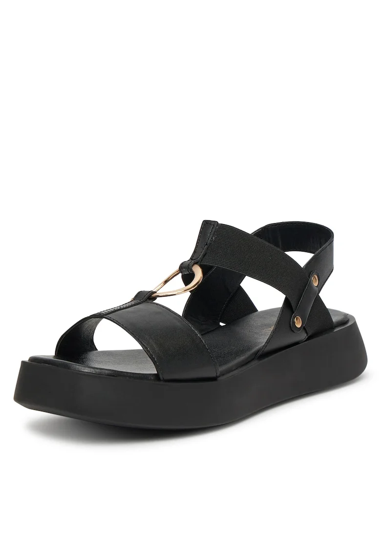 Sandale dama,  piele naturala, negru,