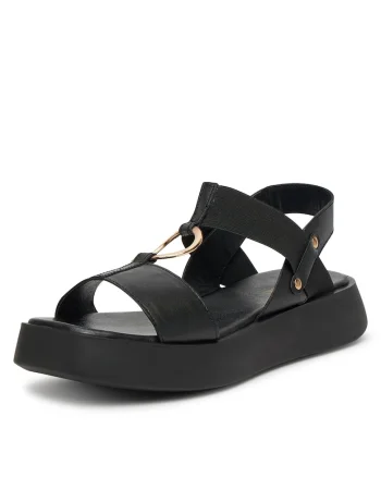 Sandale dama,  piele naturala, negru,
