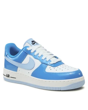 Tenisi unisex  Air Force 1 '07, Cobalt Bliss/Lt Photo Blue, piele naturala