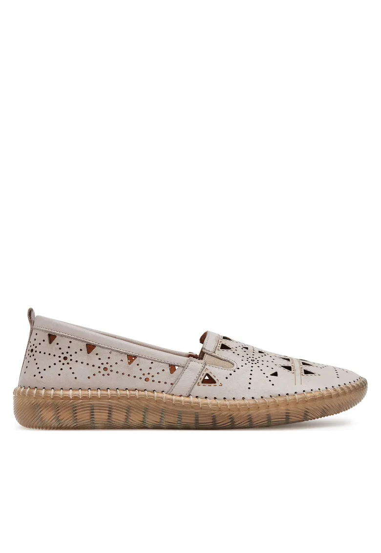 Mocasini dama,  piele naturala, bej