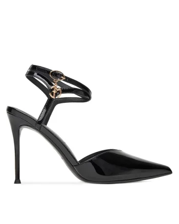 Sandale stiletto,  MONA-SLT1582-2, piele naturala, negru