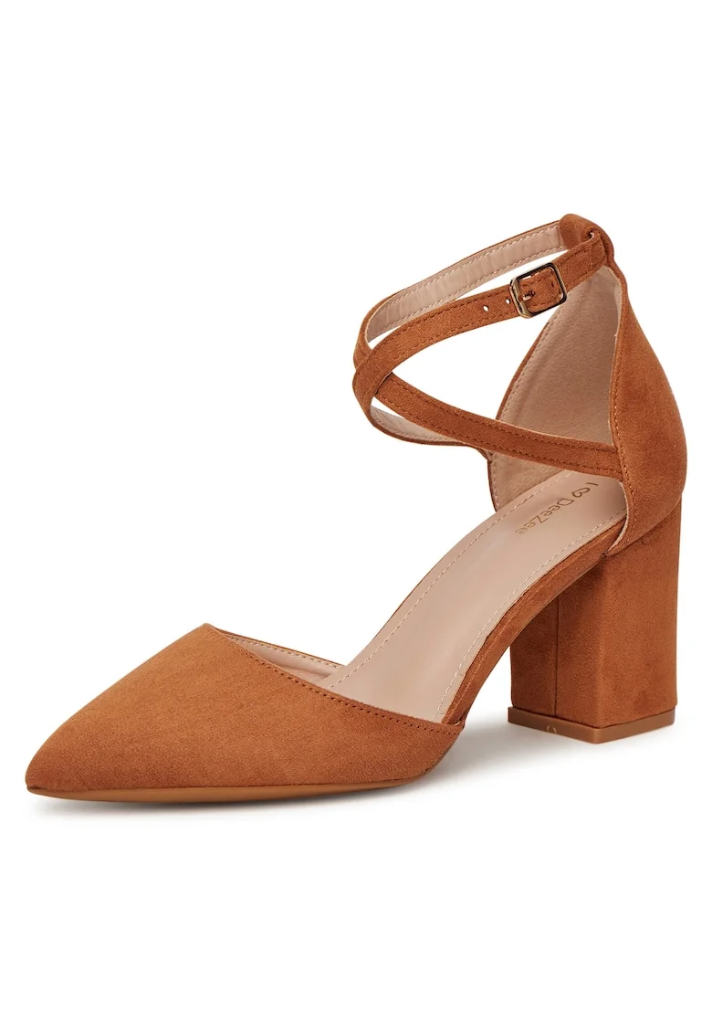 Sandale dama,  model DZ0068, toc, culoare maro