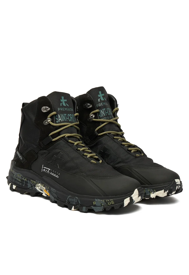 Ghete barbati,  Black Saintcro 380, piele naturala, culoare neagra