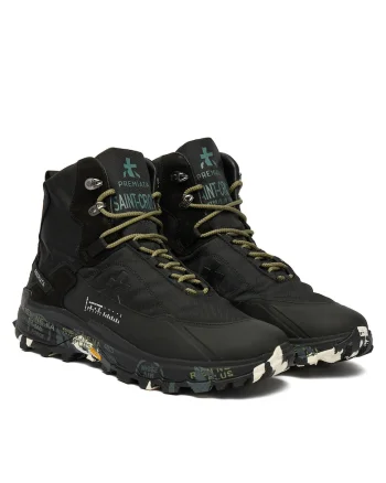 Ghete barbati,  Black Saintcro 380, piele naturala, culoare neagra