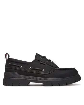 Pantofi barbati,  semi-incarcate, piele ecologica, negru,