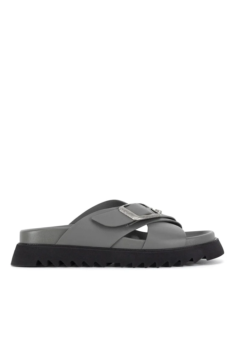 Slapi  DEBRA-25SS469, gri, piele naturala