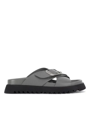 Slapi  DEBRA-25SS469, gri, piele naturala