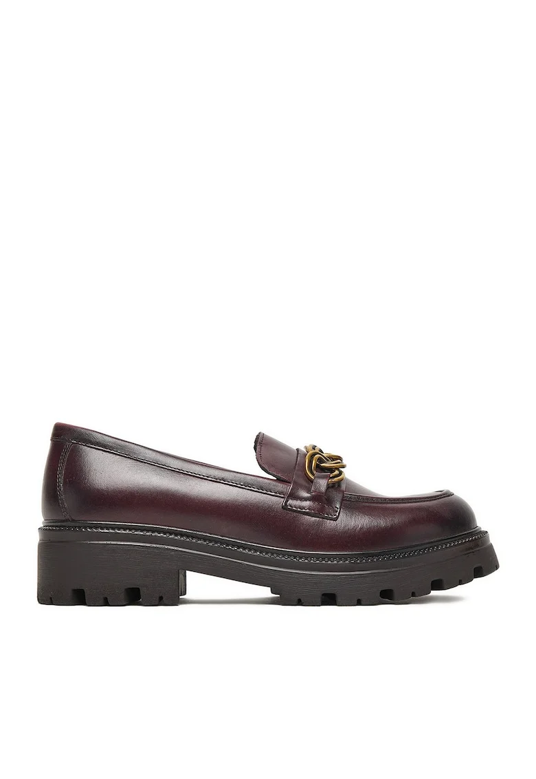 Mocasini dama,  bordo, piele naturala